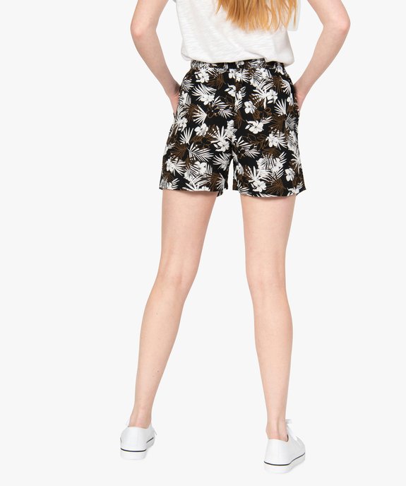 Short imprimé en maille fluide avec taille élastiquée femme vue3 - GEMO(FEMME PAP) - GEMO