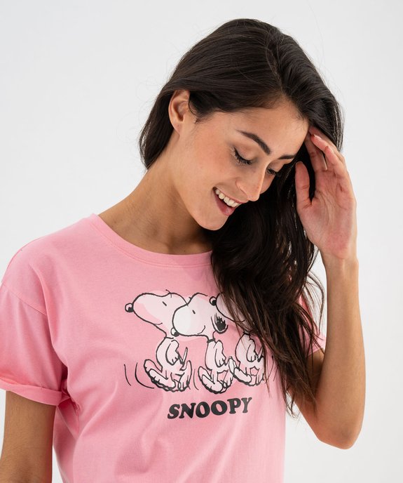 Chemise de nuit tee-shirt avec motif Snoopy femme - Peanuts vue4 - SNOOPY - GEMO