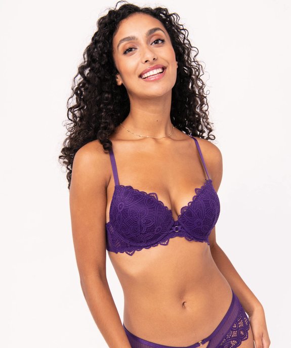 Soutien-gorge push-up en dentelle avec dos fantaisie vue1 - GEMO(HOMWR FEM) - GEMO