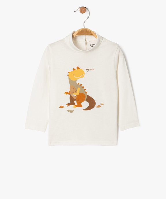 Tee-shirt manches longues et col roulé imprimé dinosaures bébé garçon vue1 - GEMO 4G BEBE - GEMO