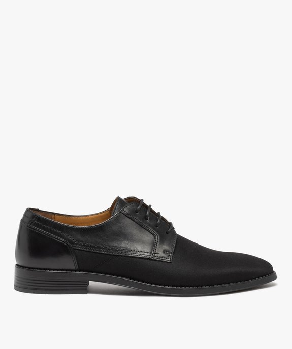 Derbies homme unis en cuir et en textile - Pierre Cardin vue1 - PIERRE CARDIN CONFORT - GEMO