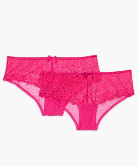 Shorty en dentelle et tulle femme (lot de 2) vue4 - GEMO(HOMWR FEM) - GEMO