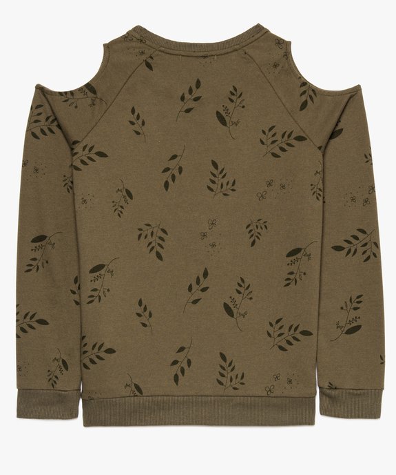 Sweat fille avec épaules dénudées et motifs fleuris vue2 - GEMO (JUNIOR) - GEMO