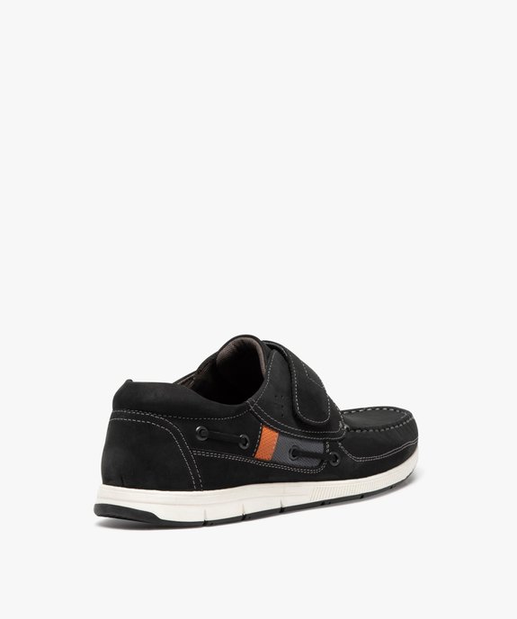 Chaussures bateau homme confort dessus en cuir uni et à scratch vue4 - G'FLEX GEMO FOR GOOD - GEMO