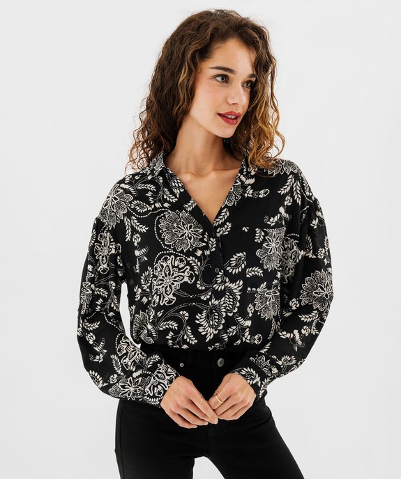 Chemise à motifs fleuris femme vue1 - GEMO 4G FEMME - GEMO