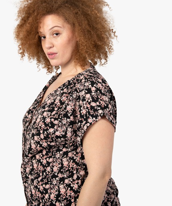 Blouse imprimée à manches courtes femme grande taille vue2 - GEMO 4G GT - GEMO