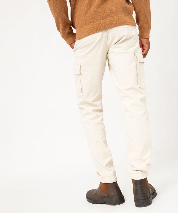 Pantalon cargo coupe straight en coton stretch homme vue3 - GEMO (HOMME) - GEMO