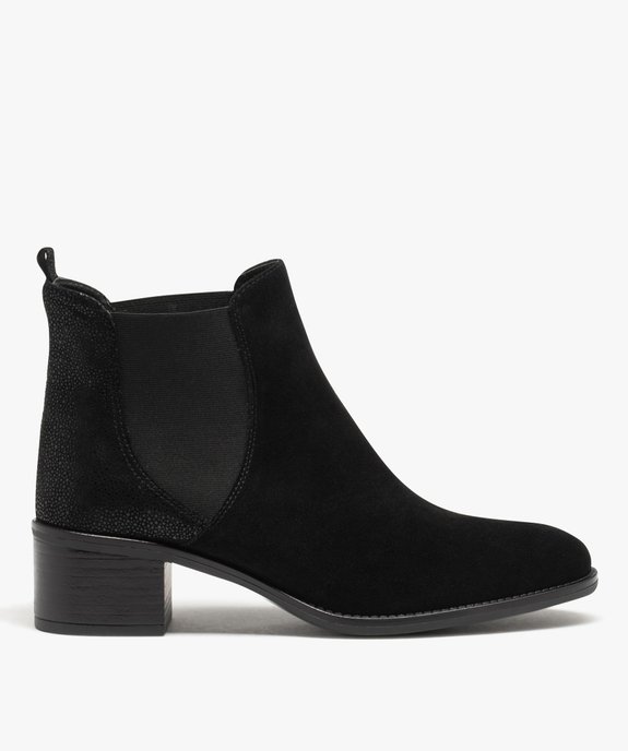 Chelsea boots dessus cuir à petit talon femme vue1 - TANEO - GEMO