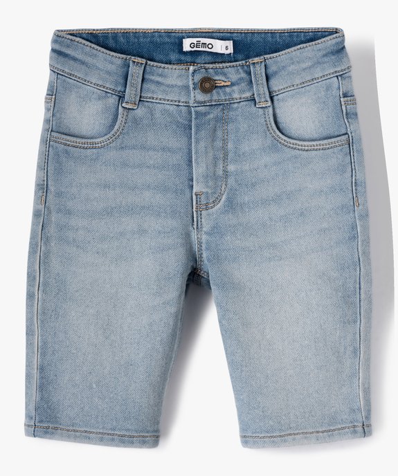 Bermuda fille en jean extensible vue1 - GEMO (ENFANT) - GEMO