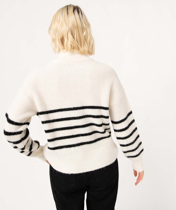 Pull femme à col zippé vue3 - GEMO(FEMME PAP) - GEMO