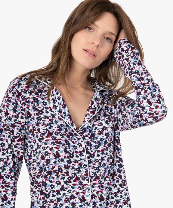 Pyjama deux pièces femme : chemise et pantalon vue2 - GEMO 4G FEMME - GEMO