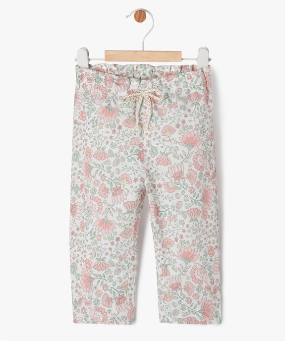 Pantalon fleuri avec taille élastique bébé fille vue1 - GEMO(BEBE DEBT) - GEMO