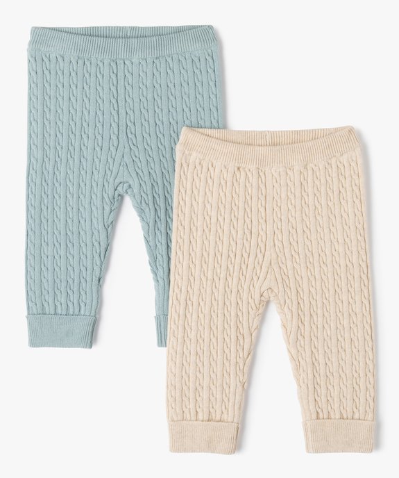 Pantalon en maille torsadée bébé (lot de 2) vue1 - GEMO(BB COUCHE) - GEMO