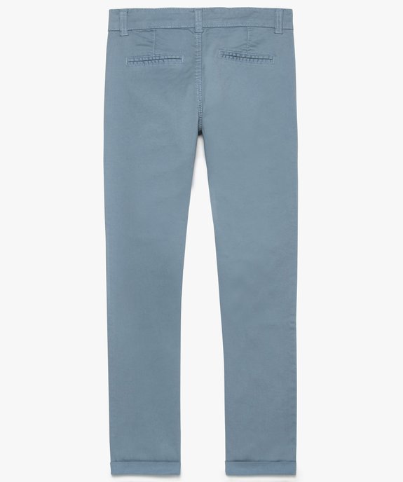 Pantalon garçon chino slim stretch à revers  vue2 - GEMO (JUNIOR) - GEMO