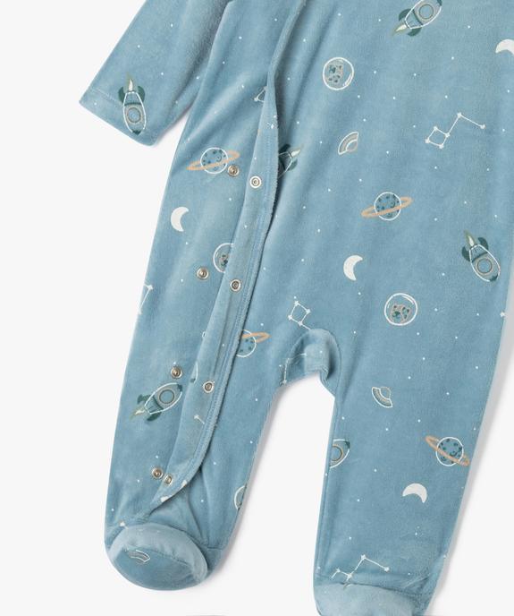 Pyjama en velours dors-bien motifs cosmiques bébé vue2 - GEMO 4G BEBE - GEMO