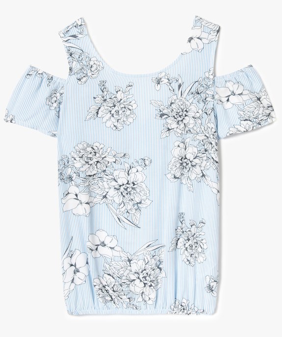 Blouse fluide avec dos dentelle et épaules dénudées vue1 - GEMO (JUNIOR) - GEMO