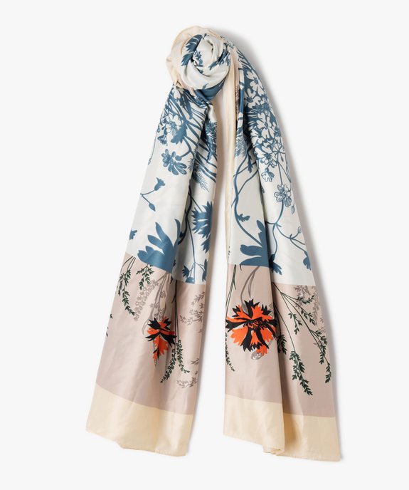 Foulard en satin à motifs fleuris femme vue1 - GEMO (ACCESS) - GEMO