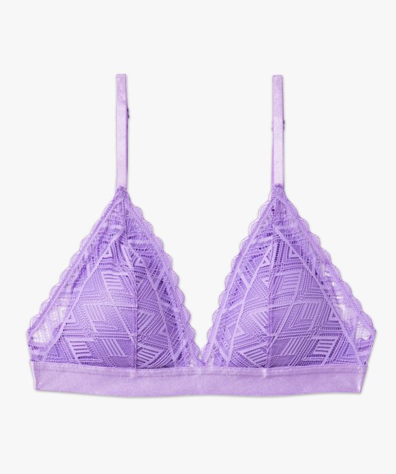 Soutien-gorge triangle en dentelle avec mousses amovibles vue4 - GEMO(HOMWR FEM) - GEMO