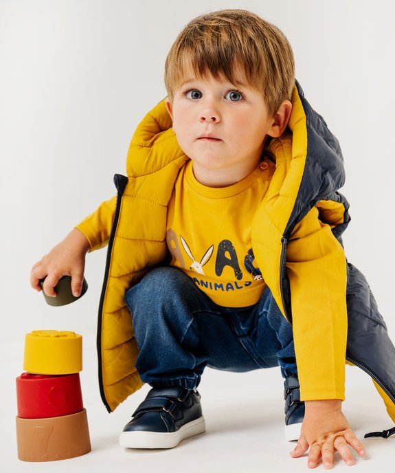 Doudoune sans manches à capuche réversible bébé garçon vue6 - GEMO 4G BEBE - GEMO