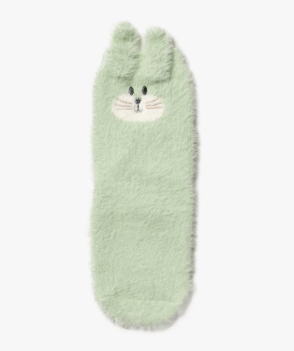 Chaussettes duveteuses avec motif lapin en relief fille vue1 - GEMO (ENFANT) - GEMO