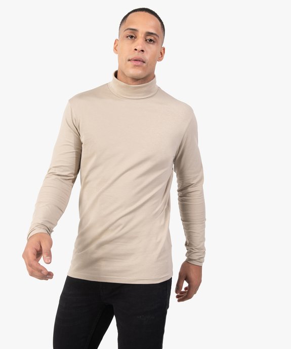 Tee-shirt homme à large col roulé coupe slim vue1 - GEMO (HOMME) - GEMO