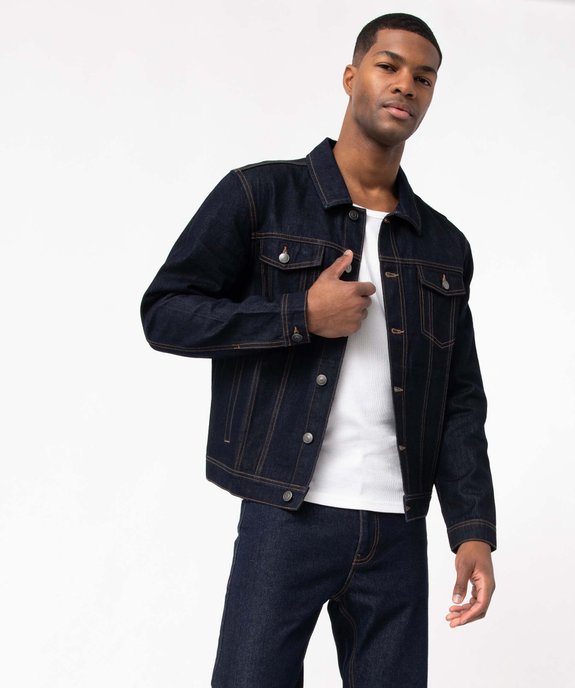 Veste en jean homme coupe droite vue1 - GEMO 4G HOMME - GEMO