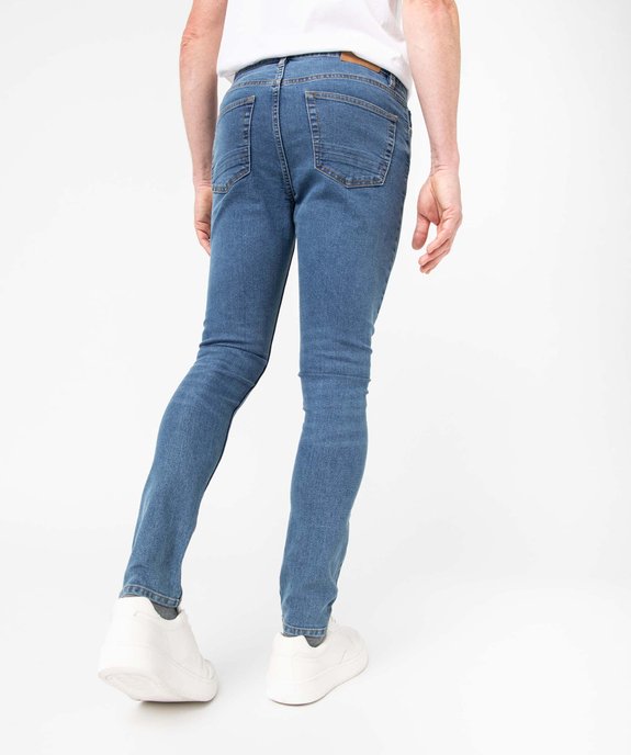 Jean homme skinny taille haute en coton stretch vue3 - GEMO 4G HOMME - GEMO