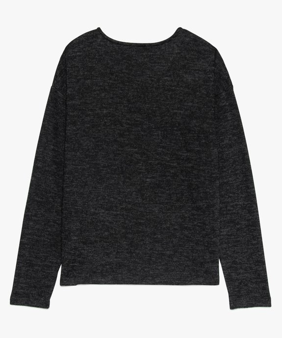 Pull fille en maille fine avec inscription sur l'avant vue3 - GEMO (JUNIOR) - GEMO