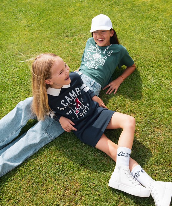 Robe sweat courte à col polo fille - Camps United vue1 - CAMPS UNITED - GEMO