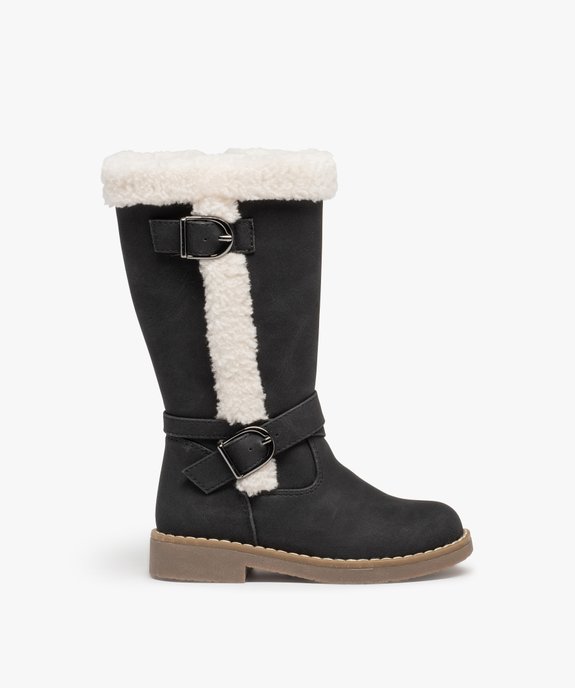 Bottes fille unies à bordures en sherpa vue1 - GEMO (ENFANT) - GEMO