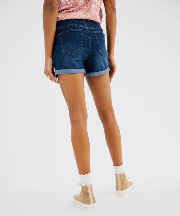 Short en jean avec revers cousus femme vue15 - GEMO 4G FEMME - GEMO