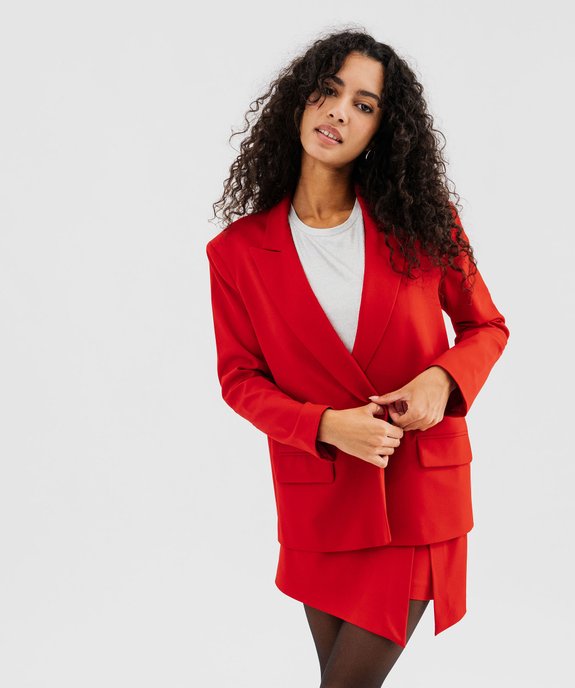 Veste de tailleur en matière extensible femme vue3 - GEMO (G TAILLE) - GEMO