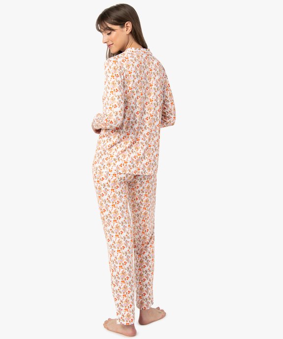 Pyjama deux pièces femme : chemise et pantalon vue3 - GEMO 4G FEMME - GEMO