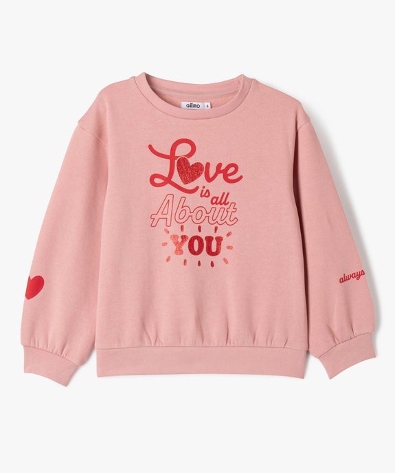 Sweat molletonné à motifs fille vue1 - GEMO (ENFANT) - GEMO