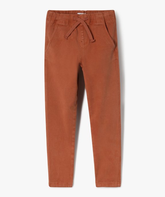 Pantalon chino en maille extensible à taille élastiquée garçon vue1 - GEMO (ENFANT) - GEMO