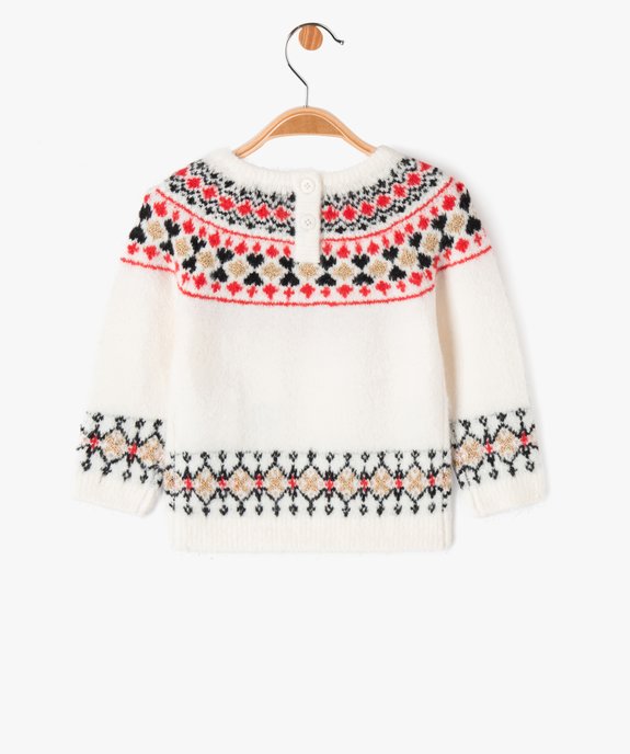 Pull de noël jacquard bébé fille vue3 - GEMO(BEBE DEBT) - GEMO