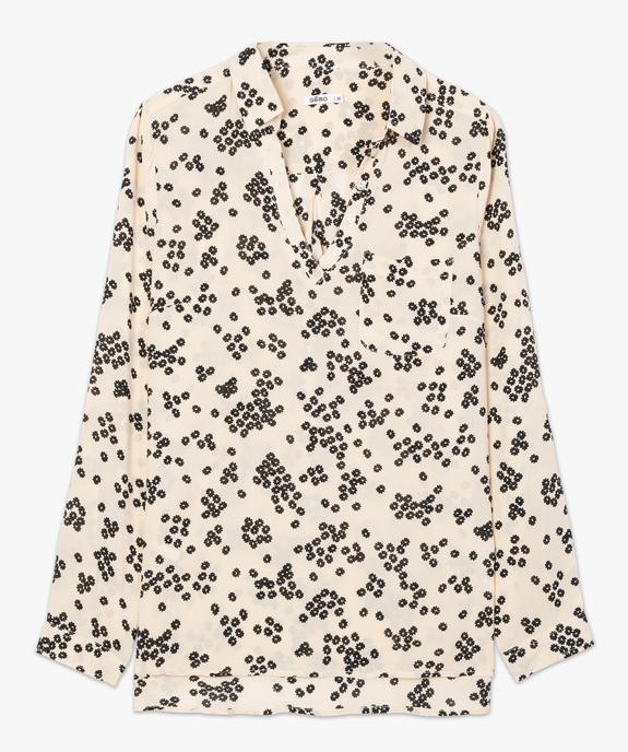 Blouse femme fluide à motifs et col v à boutons vue4 - GEMO(FEMME PAP) - GEMO