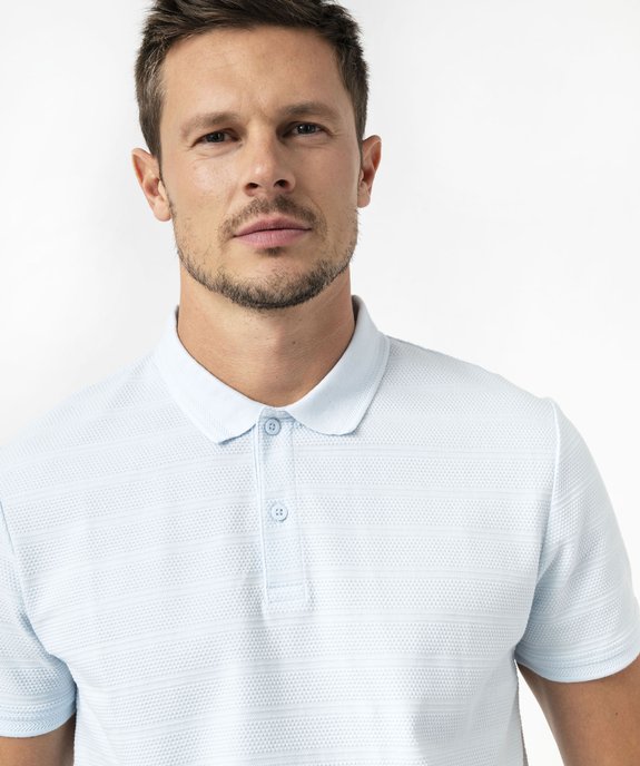 Polo manches courtes en maille texturée homme vue5 - GEMO (HOMME) - GEMO