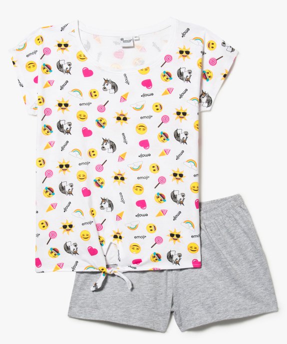 Pyjama tee-shirt et short - Emoji vue1 - EMOJI - GEMO