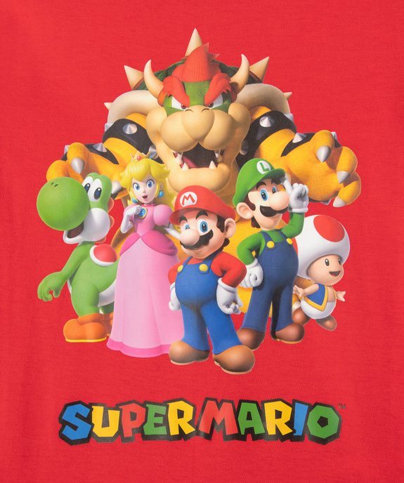 Tee-shirt manches longues en coton imprimé garçon - Super Mario vue2 - MARIO - GEMO