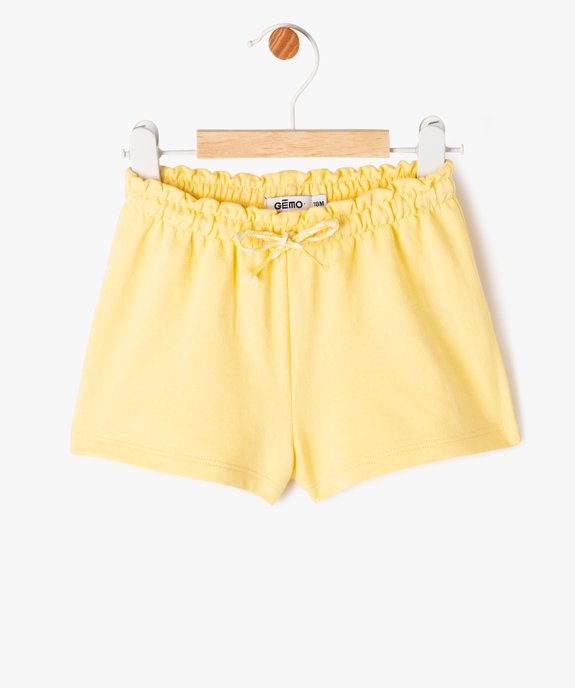 Short avec taille élastique froncée bébé fille vue1 - GEMO(BEBE DEBT) - GEMO