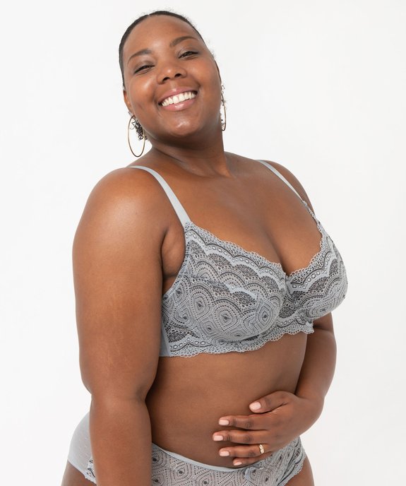 Soutien-gorge emboitant à armatures en dentelle grande taille vue1 - GEMO(HOMWR FEM) - GEMO