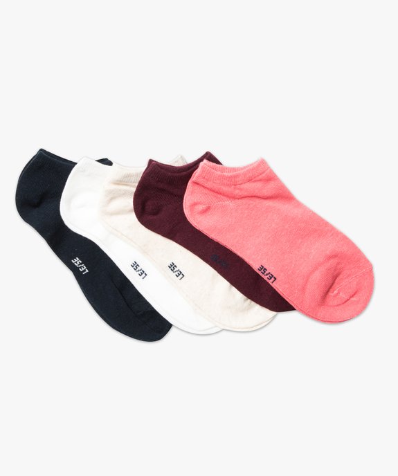 Chaussettes femme ultra courtes unies (lot de 5) vue1 - GEMO 4G FEMME - GEMO