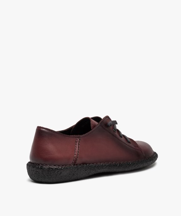 Derbies femme confort unis à lacets élastiques - Taneo vue4 - TANEO - GEMO