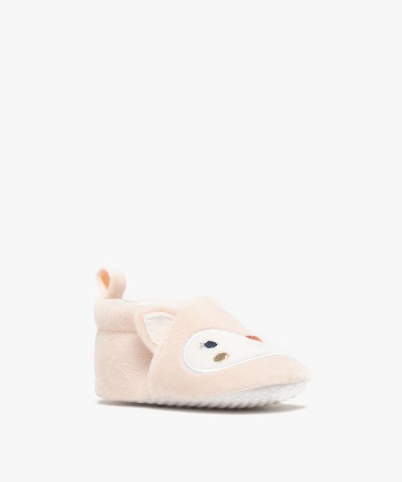 Chaussons de naissance en velours motif animal brodé bébé vue2 - LITTLE LOVE GEMO FOR GOOD - GEMO