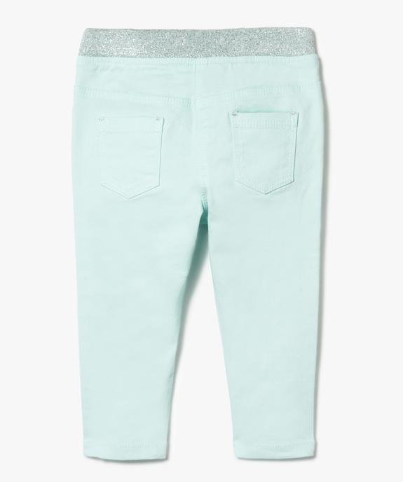 Pantalon en toile avec taille élastiquée pailletée vue2 - GEMO(BEBE DEBT) - GEMO