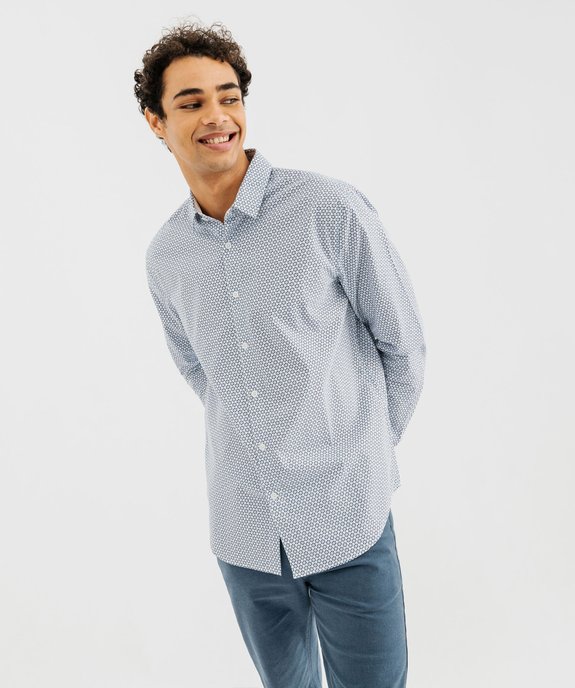 Chemise à motifs fleuris à manches longues homme vue1 - GEMO 4G HOMME - GEMO