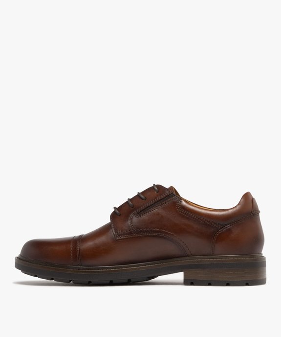 Derbies homme confort dessus en cuir avec bout droit perforé - Pierre Cardin D vue3 - PIERRE CARDIN CONFORT - GEMO