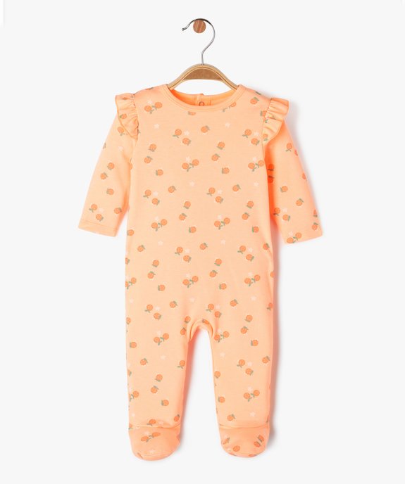 Pyjama dors-bien avec volants sur les épaules bébé fille vue1 - GEMO 4G BEBE - GEMO