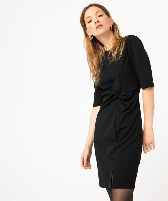 Robe à manches courtes avec effet noué femme vue1 - GEMO(FEMME PAP) - GEMO